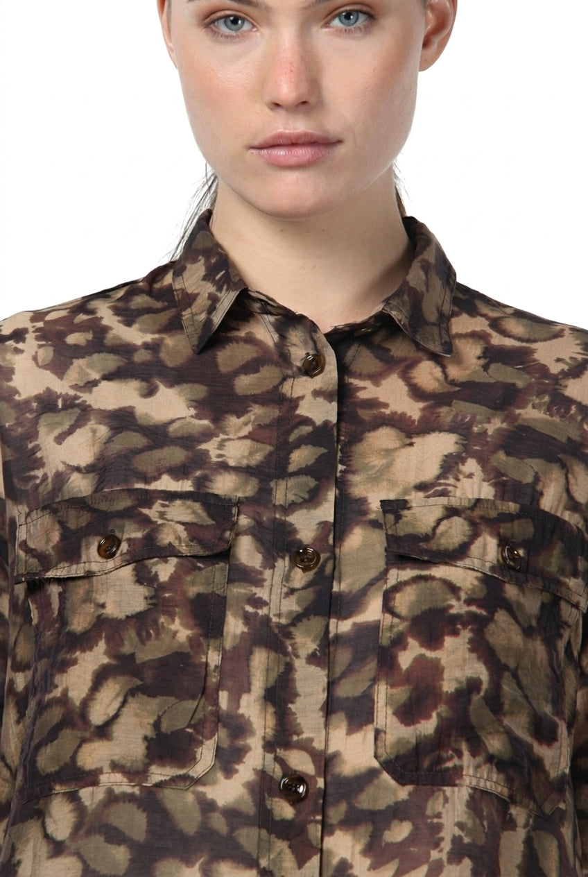City Field Damenjacke aus Musselin mit Camouflage-Muster
