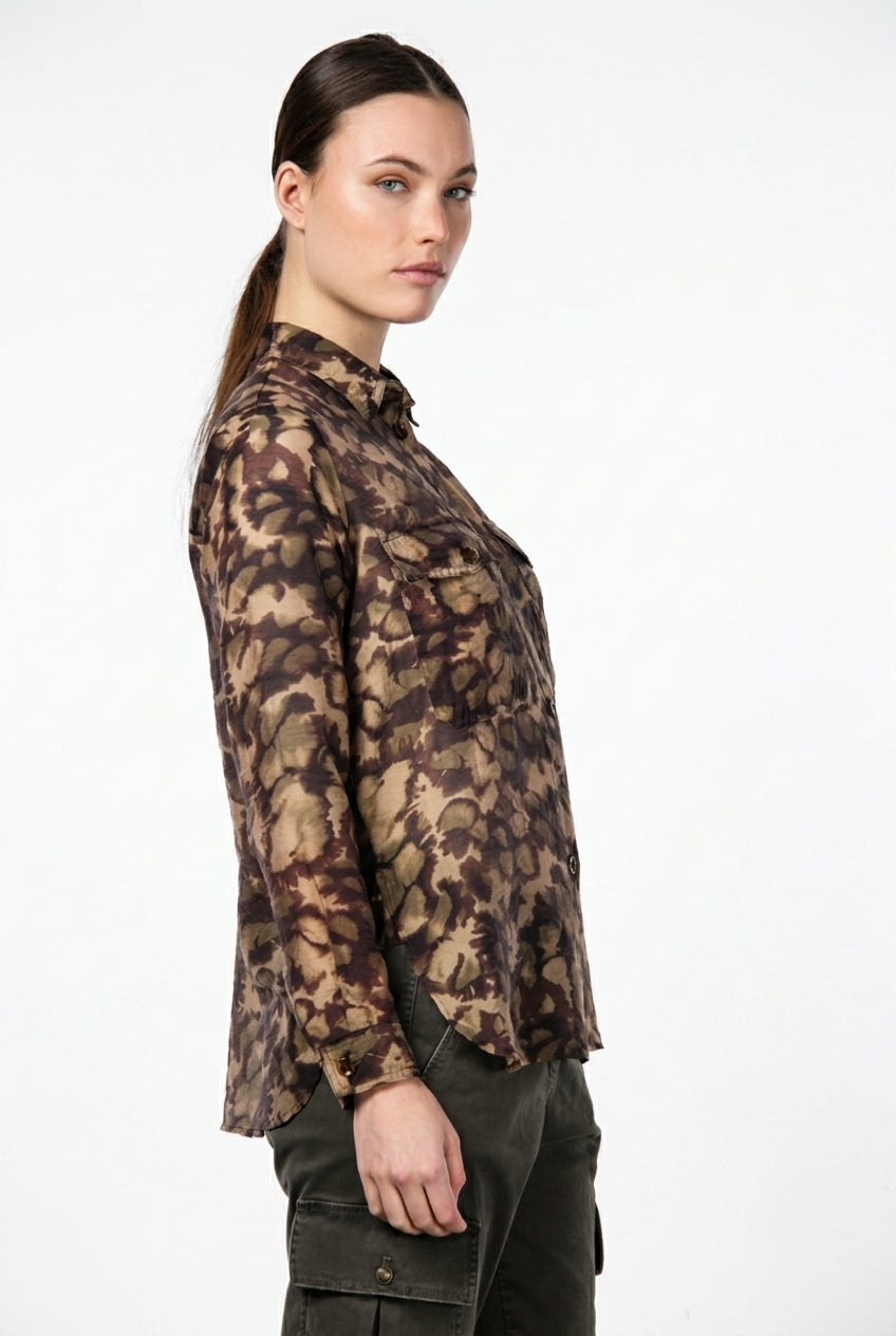City Field Damenjacke aus Musselin mit Camouflage-Muster