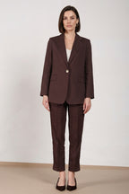 Irene blazer donna in tela misto lino e viscosa