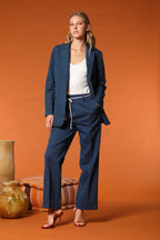 Irene blazer donna in lino e twill di cotone