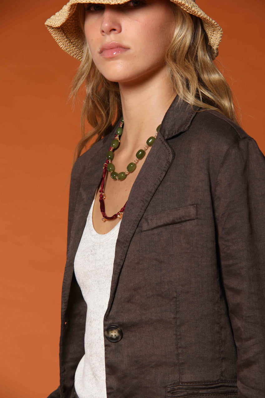 Irene blazer donna in lino e twill di cotone
