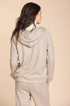 Foto 4 Hoodie felpa donna con cappuccio in jersey con lurex