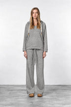 Hoodie Damen-Sweatshirt aus Jersey in Strickoptik