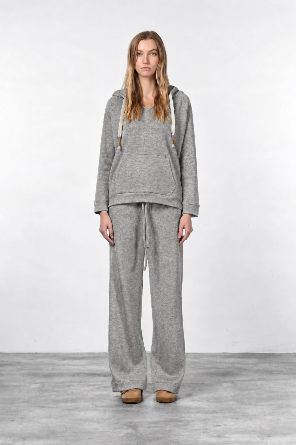 Hoodie Damen-Sweatshirt aus Jersey in Strickoptik