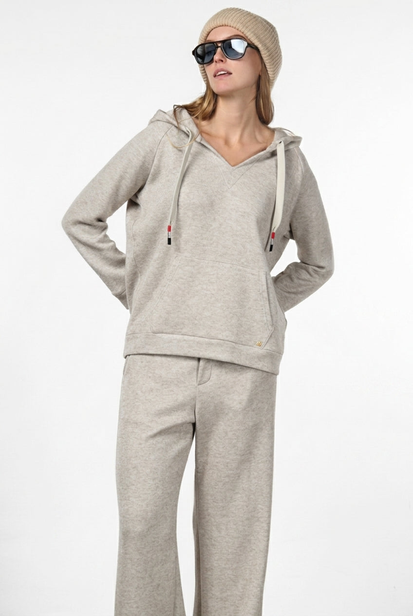 Hoodie felpa donna in jersey effetto maglia