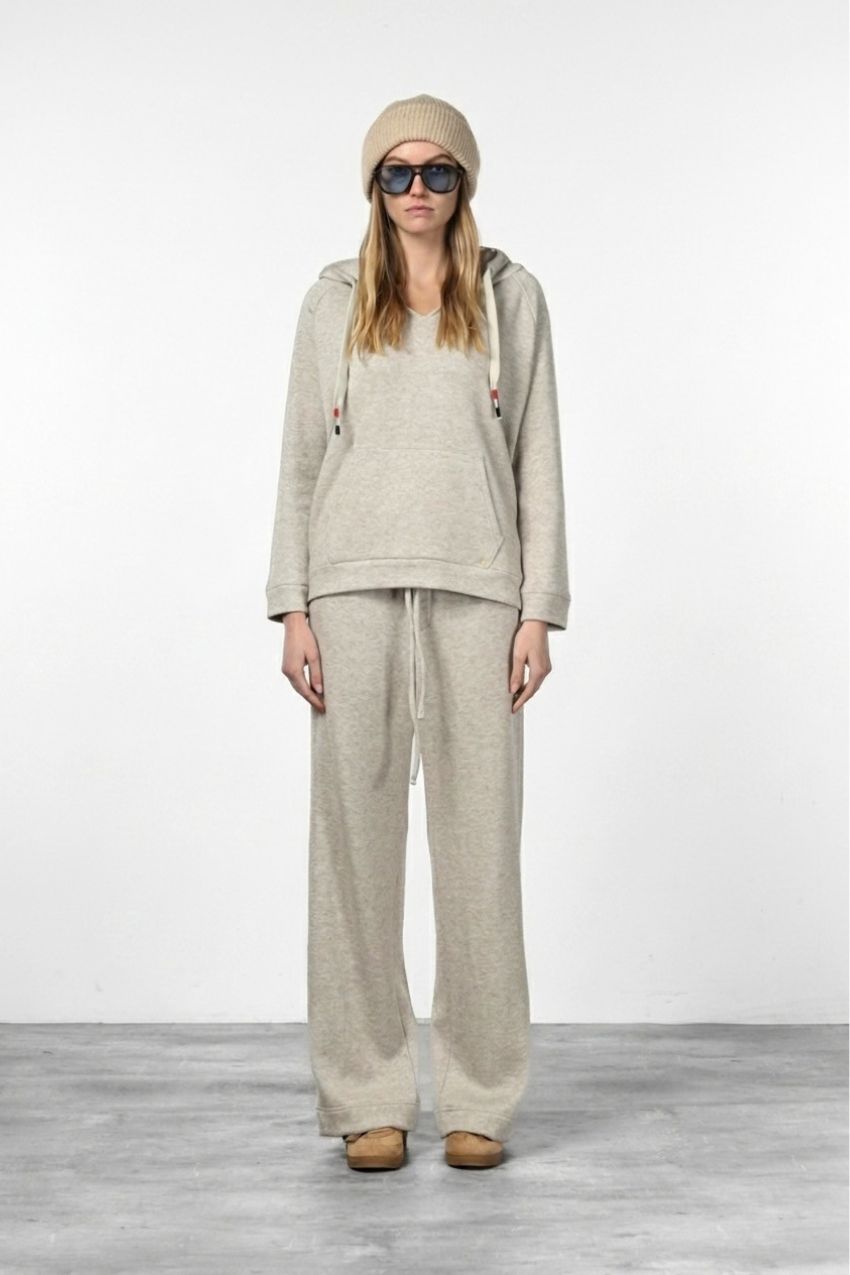 Hoodie Damen-Sweatshirt aus Jersey in Strickoptik