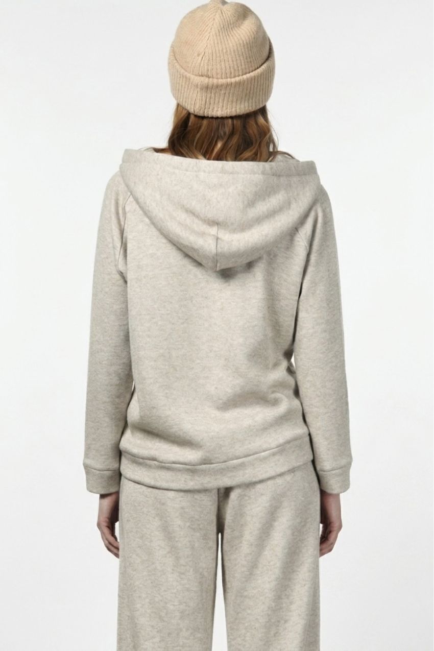 Hoodie Damen-Sweatshirt aus Jersey in Strickoptik