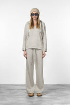 Hoodie felpa donna in jersey effetto maglia