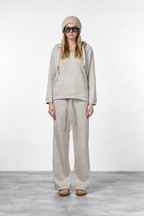 Hoodie felpa donna in jersey effetto maglia