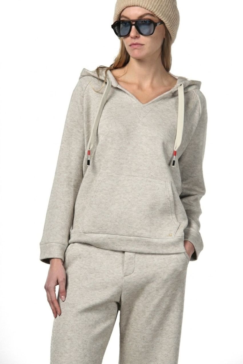 Hoodie Damen-Sweatshirt aus Jersey in Strickoptik