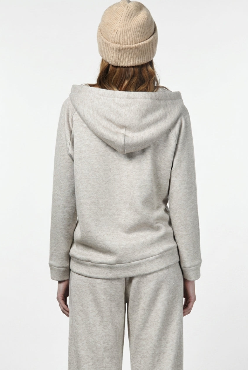 Hoodie felpa donna in jersey effetto maglia