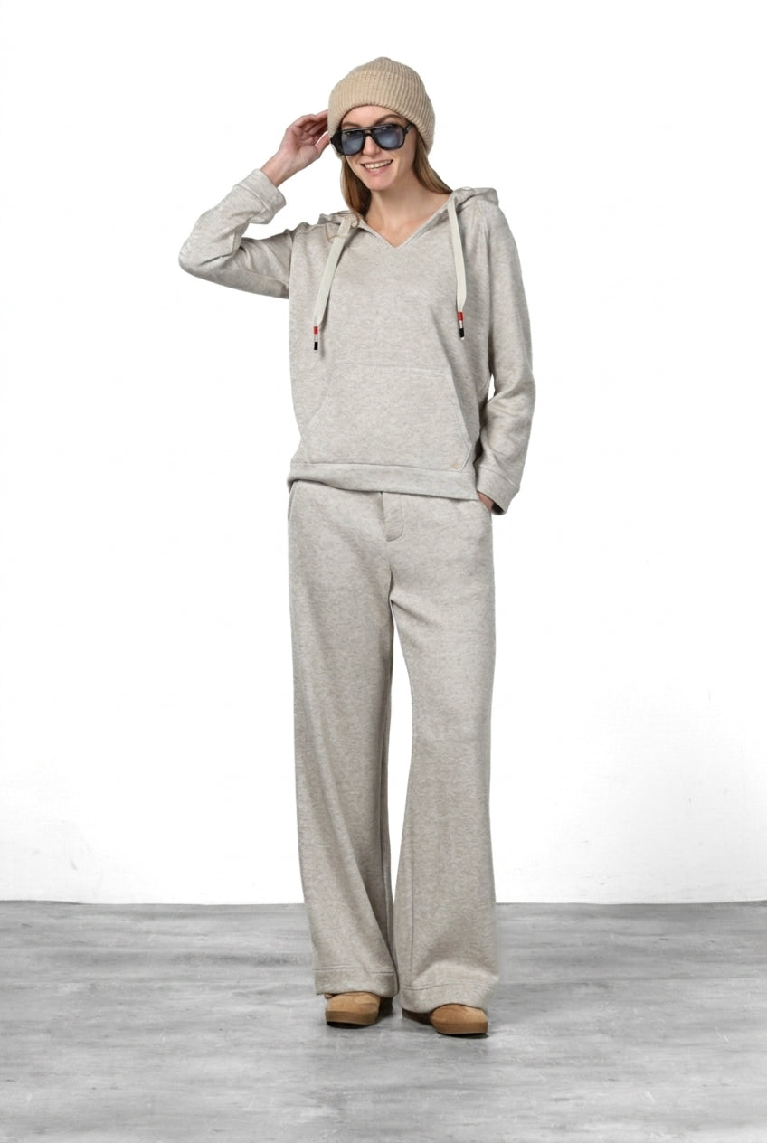 Hoodie felpa donna in jersey effetto maglia