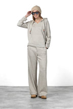 Hoodie felpa donna in jersey effetto maglia