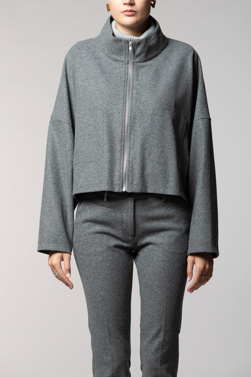 Nora felpa cropped donna in jersey flanella