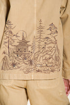 Irma Pockets Jacke Damen aus geflammtem Panama