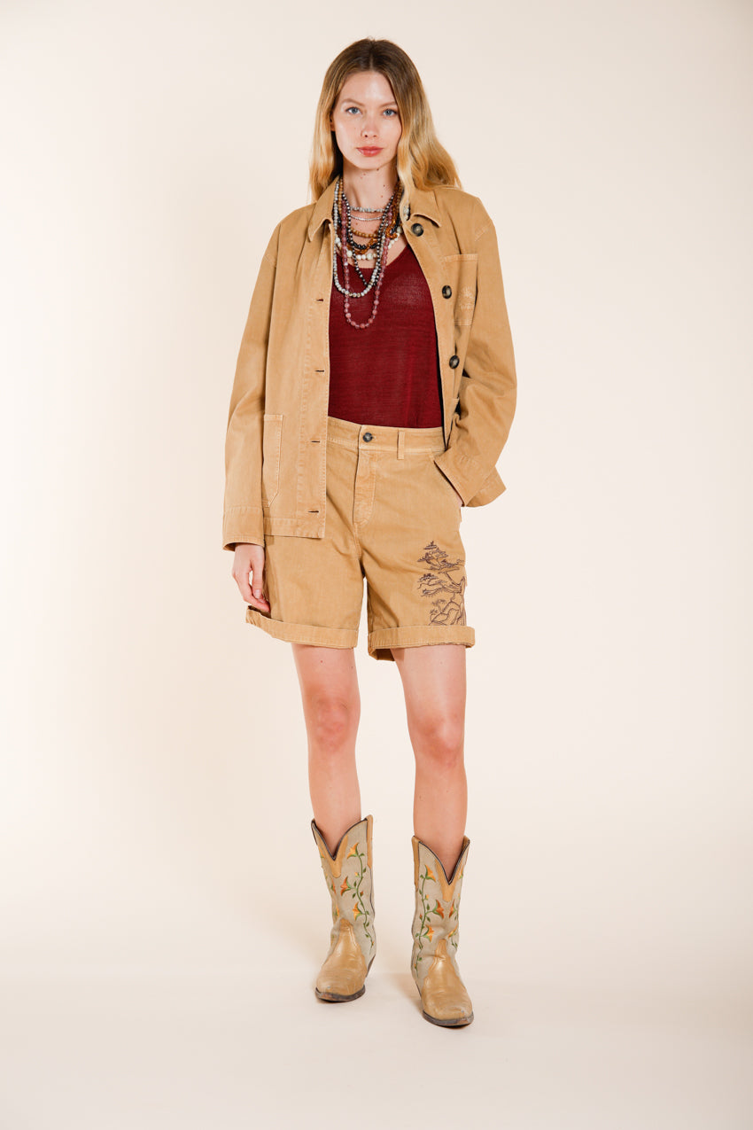 Irma Pockets Jacke Damen aus geflammtem Panama