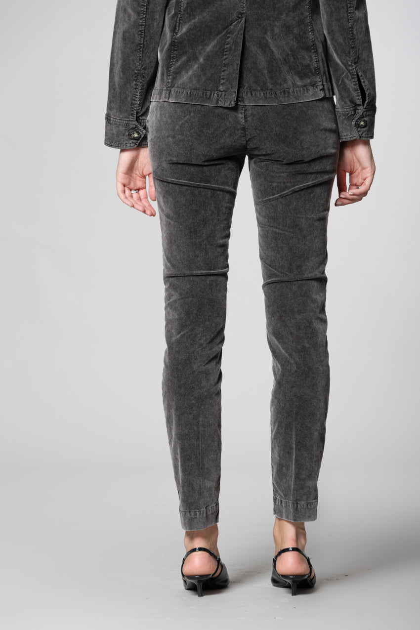 Jaqueline Archivio pantaloni chino donna in velluto 1000 righe slim fit