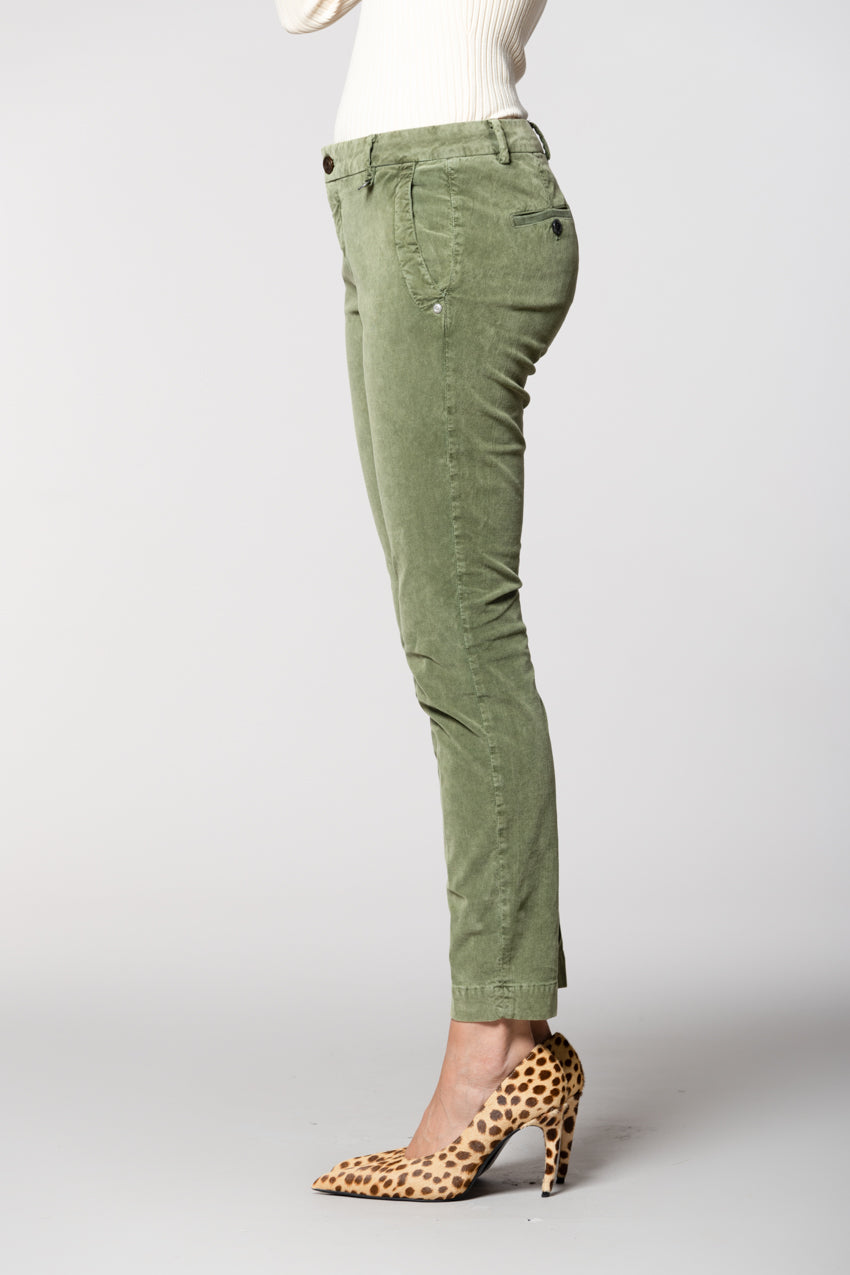 Jaqueline Archivio pantaloni chino donna in velluto 1000 righe slim fit