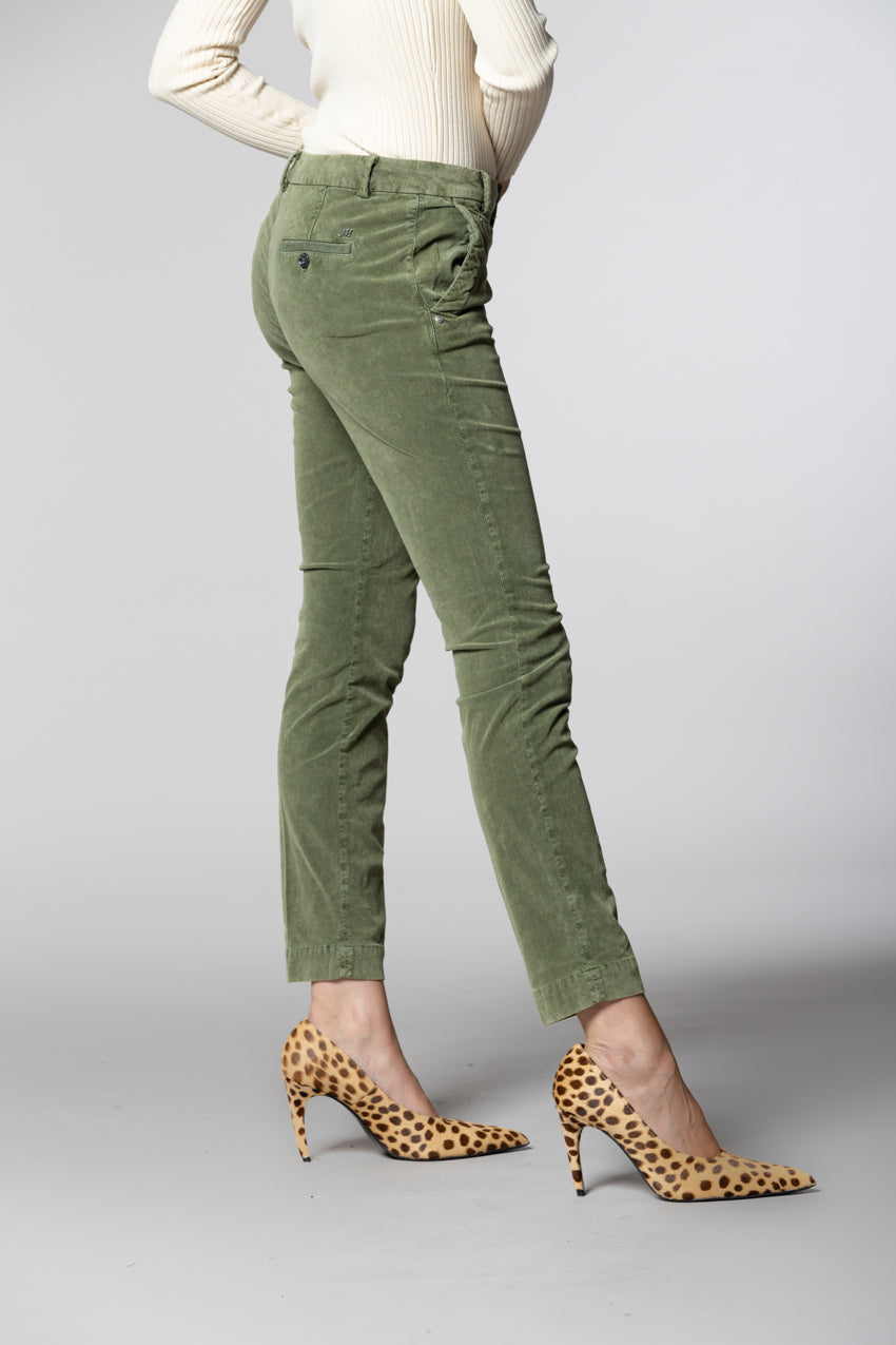 Jaqueline Archivio pantaloni chino donna in velluto 1000 righe slim fit