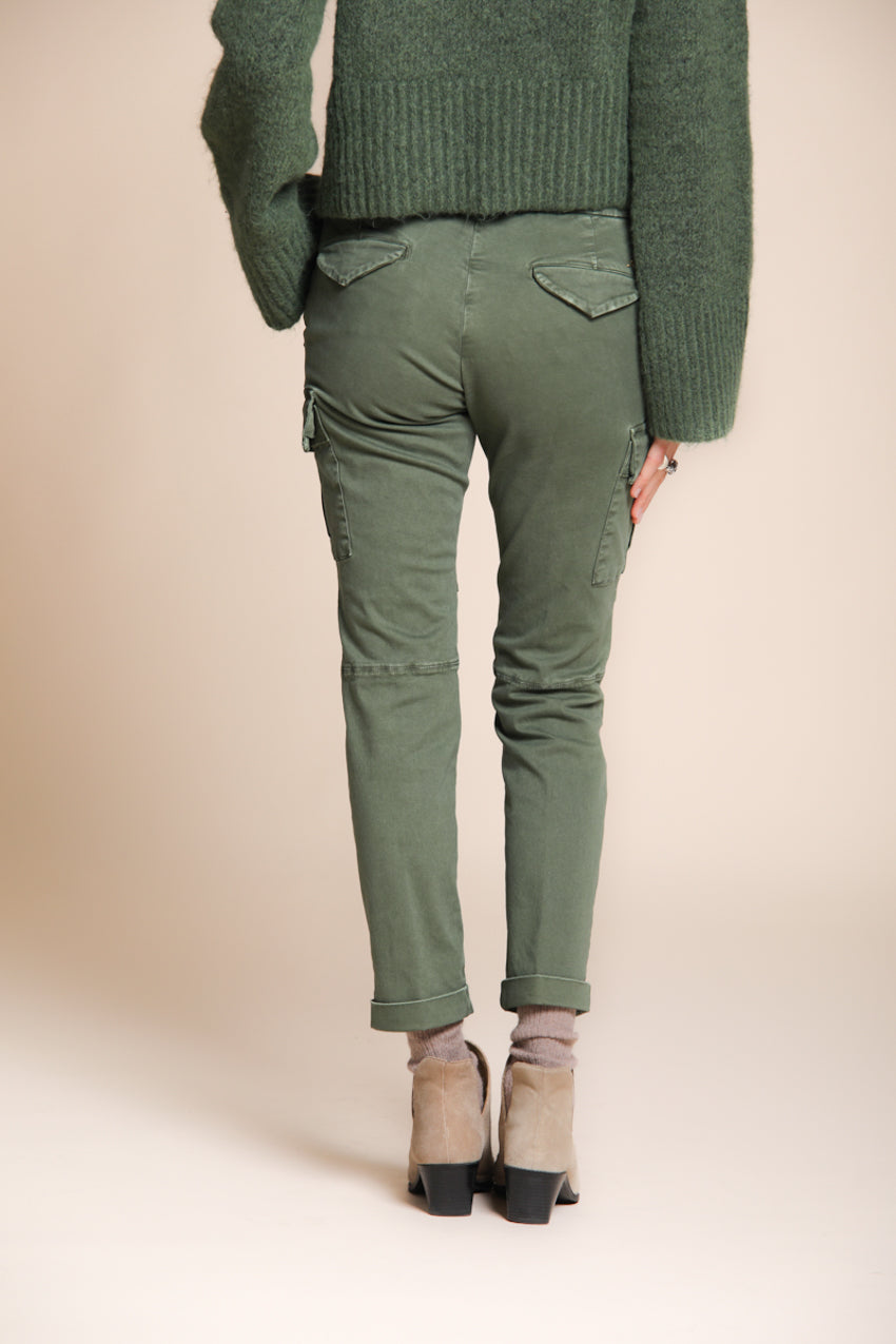 Chile City pantalone cargo donna in raso slim fit