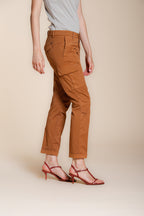 Chile City pantalone cargo donna in gabardina stretch slim fit