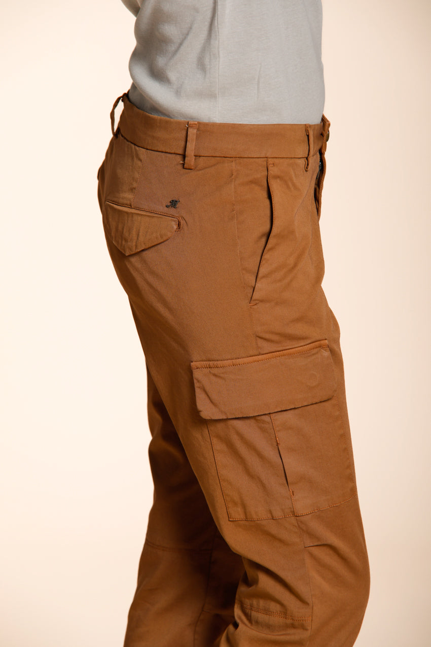 Chile City pantalone cargo donna in gabardina stretch slim fit