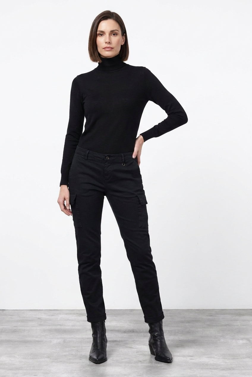 Chile City Damen-Cargohose aus Satin mit slim fit
