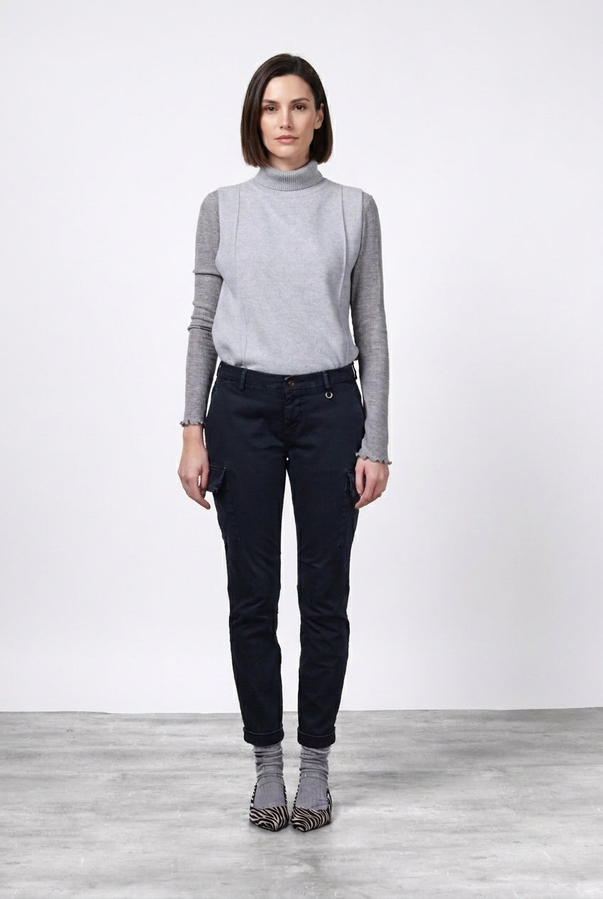 Chile City Damen-Cargohose aus Satin mit slim fit