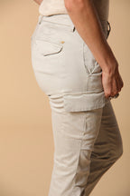 Chile City pantalone cargo donna in gabardina slim fit