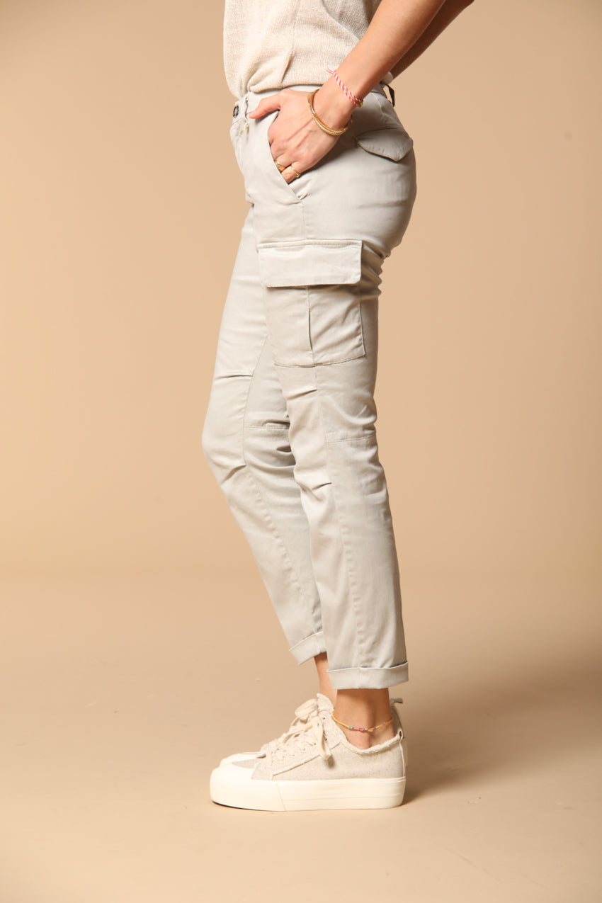 Chile City pantalone cargo donna in gabardine curvy fit