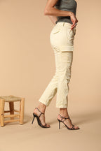 Chile City pantalone cargo donna in gabardina slim fit