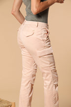 Chile City pantalone cargo donna in gabardina slim fit