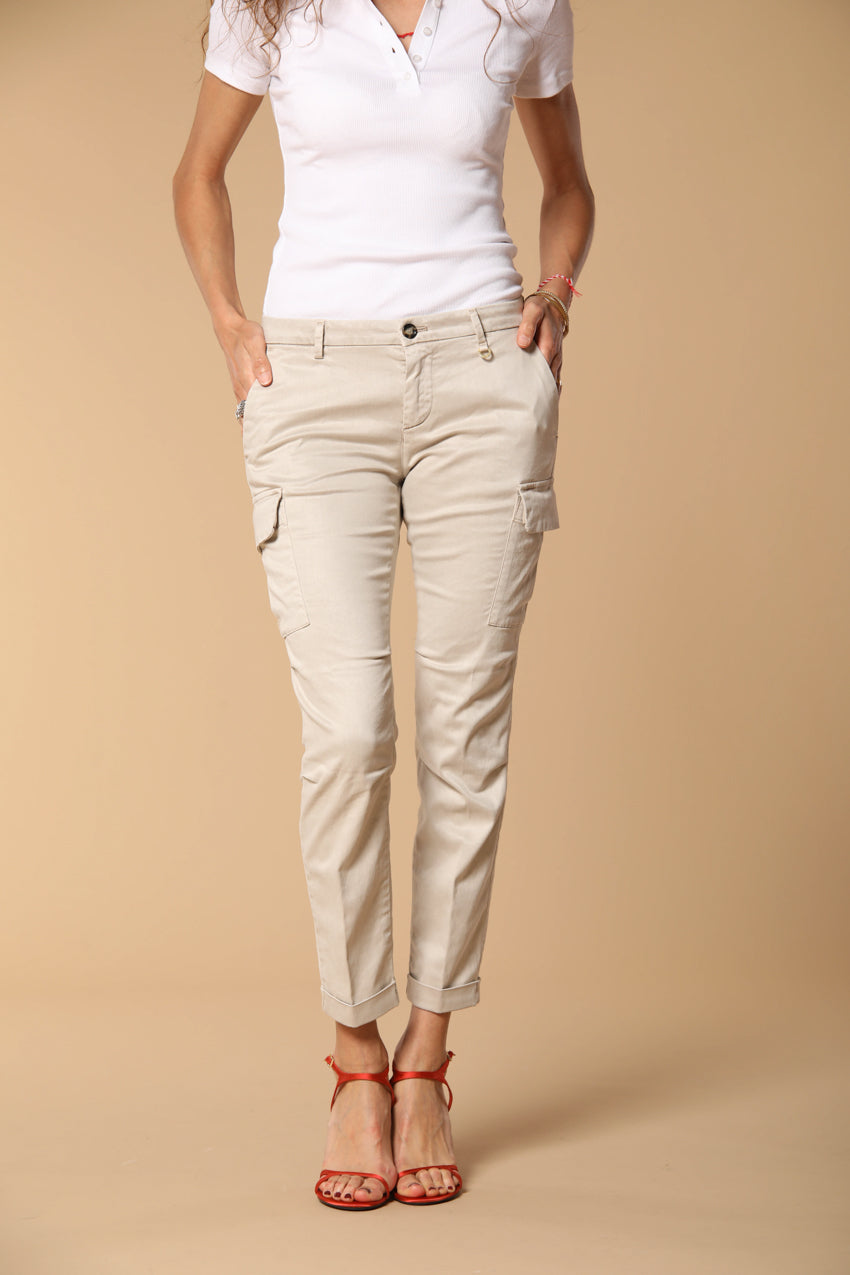 Chile City Damen Cargo-Hose aus Gabardine Curvy Fit