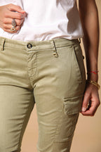 Chile City pantalone cargo donna in gabardina slim fit