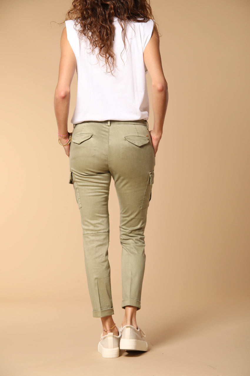 Chile City pantalone cargo donna in gabardine curvy fit