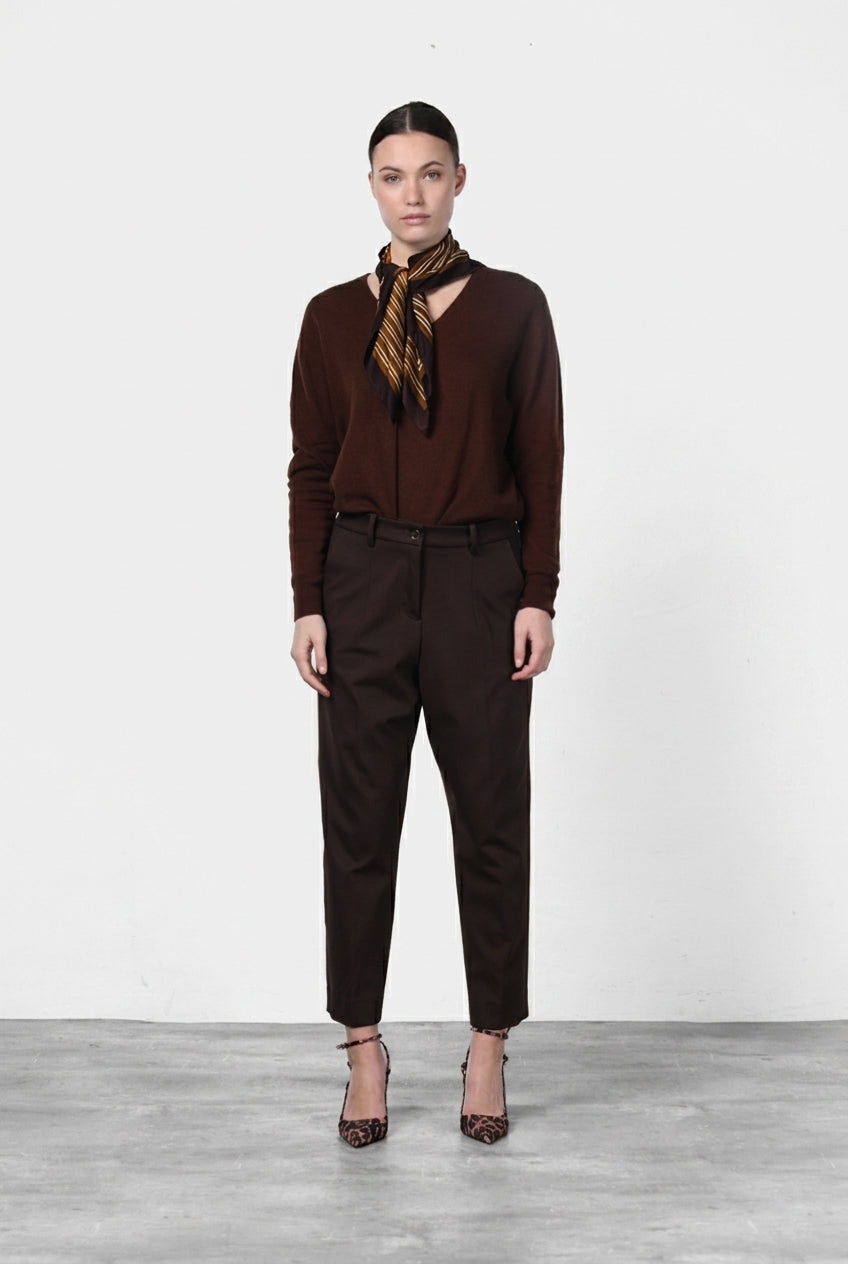 New York O Shape Chinohose für Damen aus technischem Jersey mit carrot fit