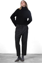 New York O Shape Chinohose für Damen aus Flanell-Jersey mit carrot fit