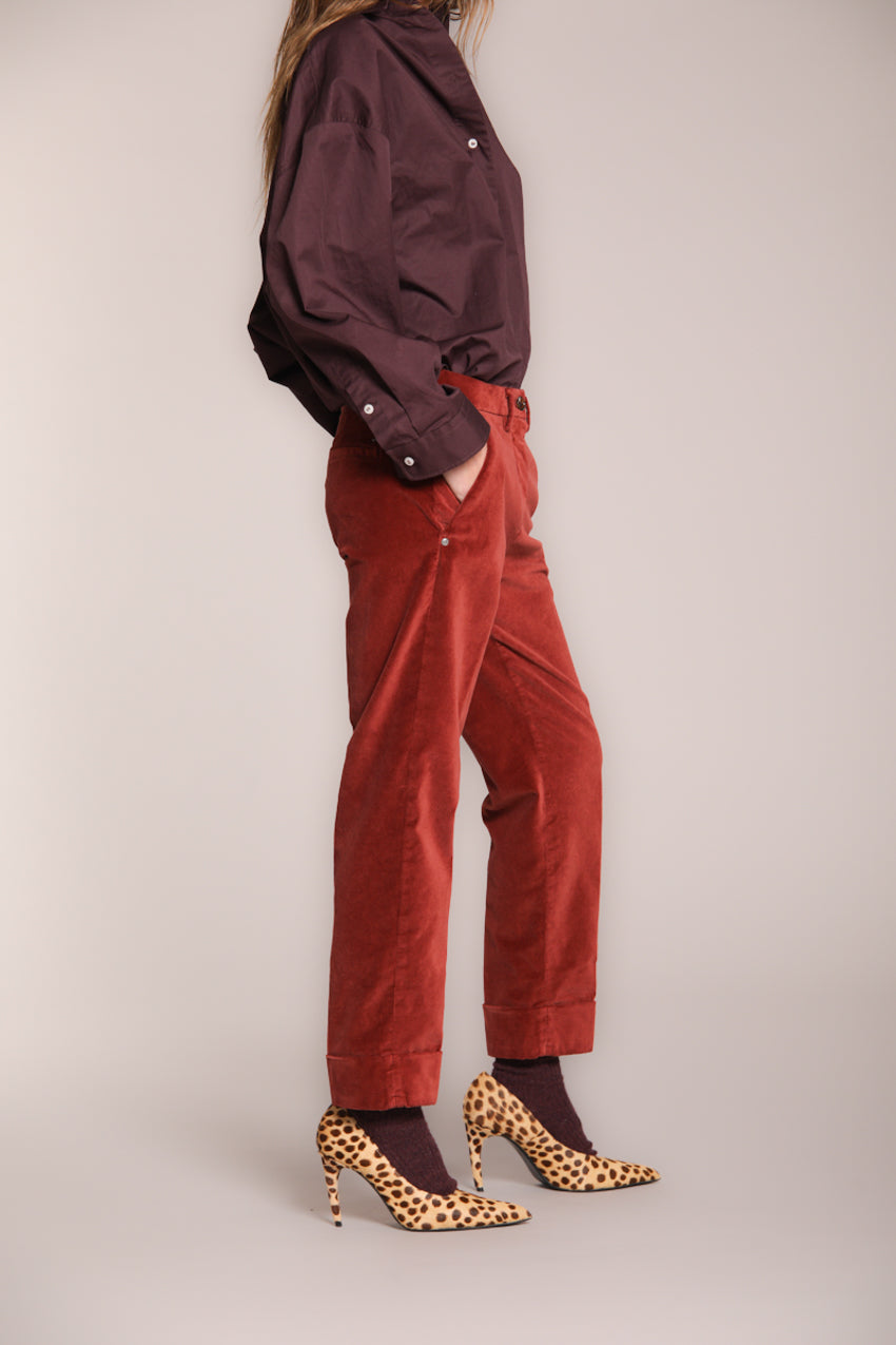 New York Carrot pantalone chino donna in velluto carrot fit