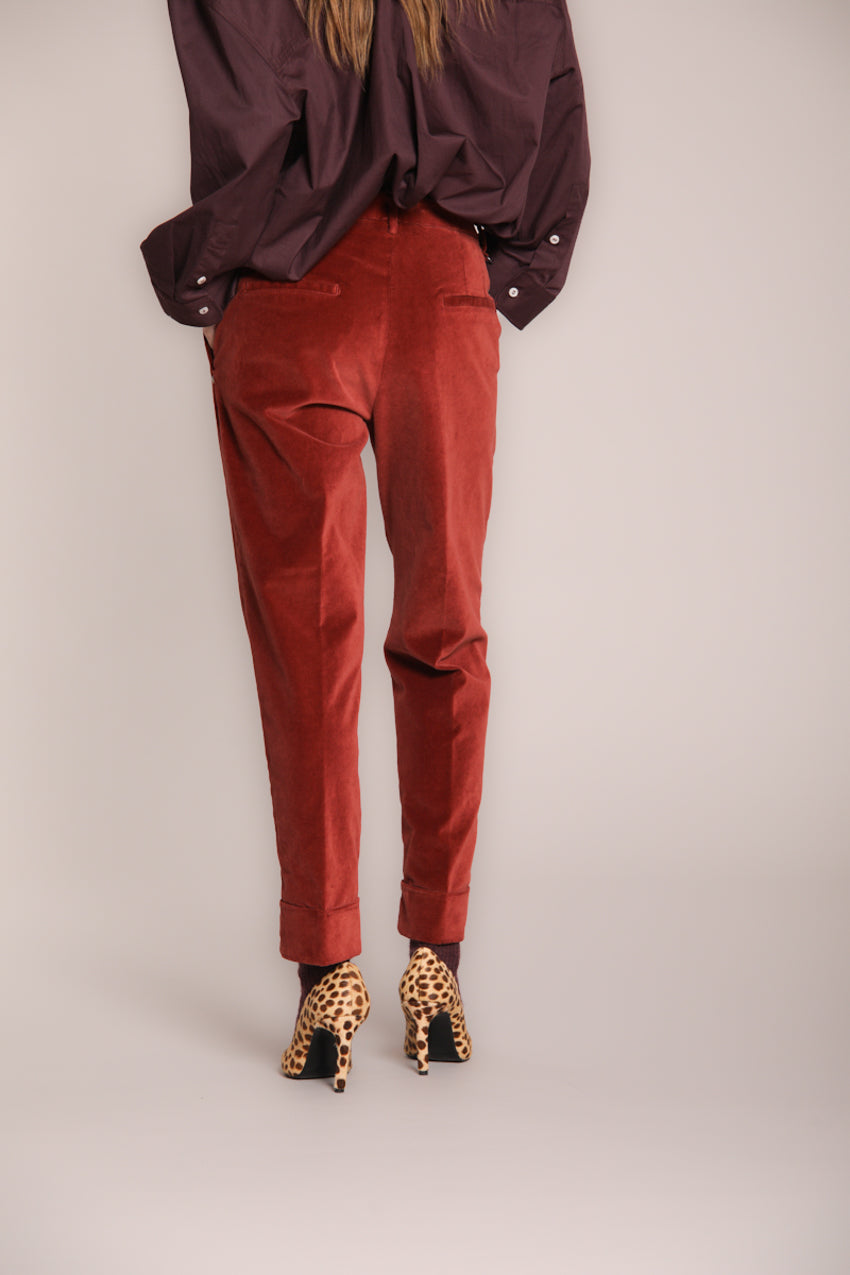 New York Carrot pantalone chino donna in velluto carrot fit