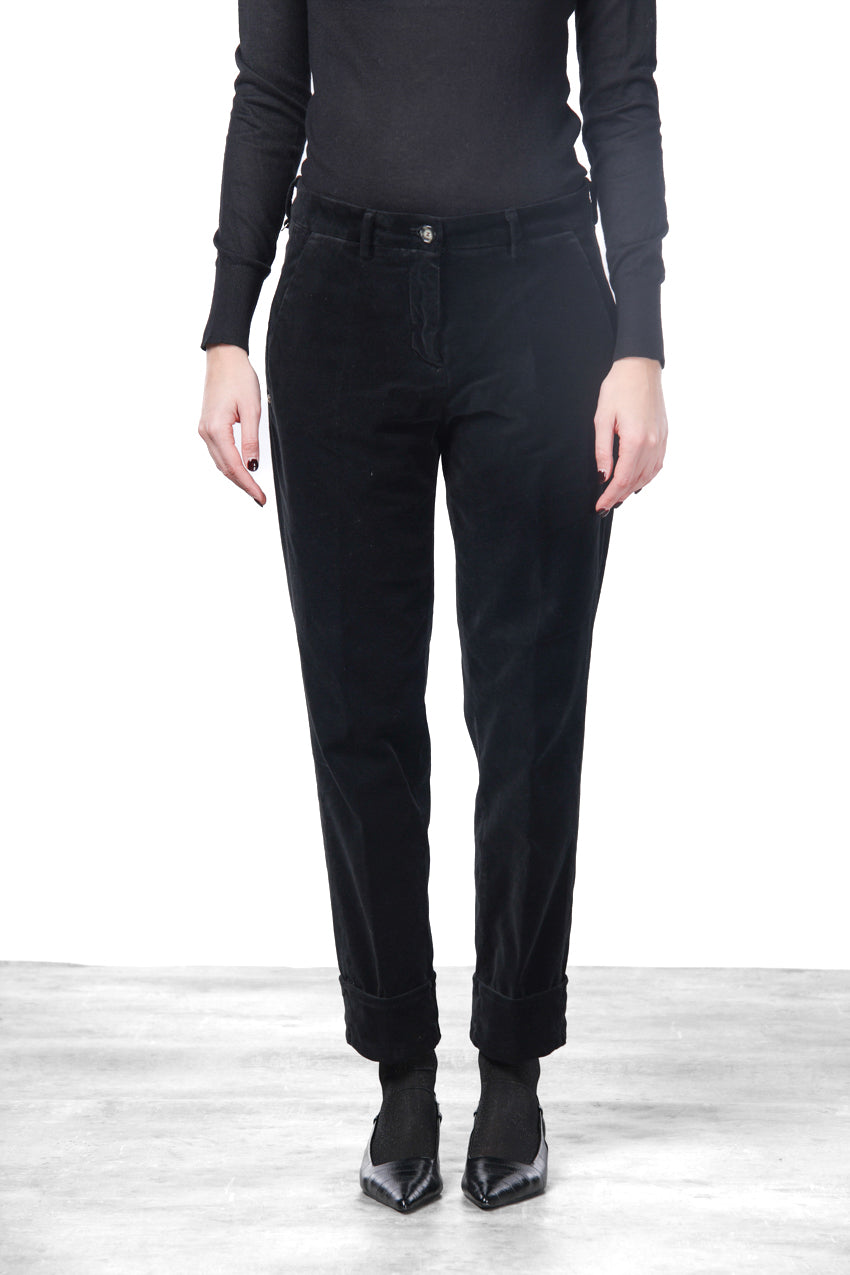 New York Carrot pantalone chino donna in velluto liscio carrot fit ①