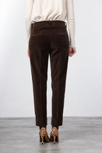 New York Carrot pantalone chino donna in velluto liscio carrot fit ①