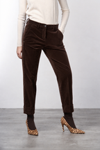 New York Carrot pantalone chino donna in velluto liscio carrot fit ①