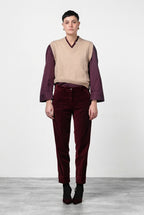 New York Carrot pantalone chino donna in velluto liscio carrot fit ①