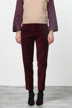 New York Carrot pantalone chino donna in velluto liscio carrot fit ①