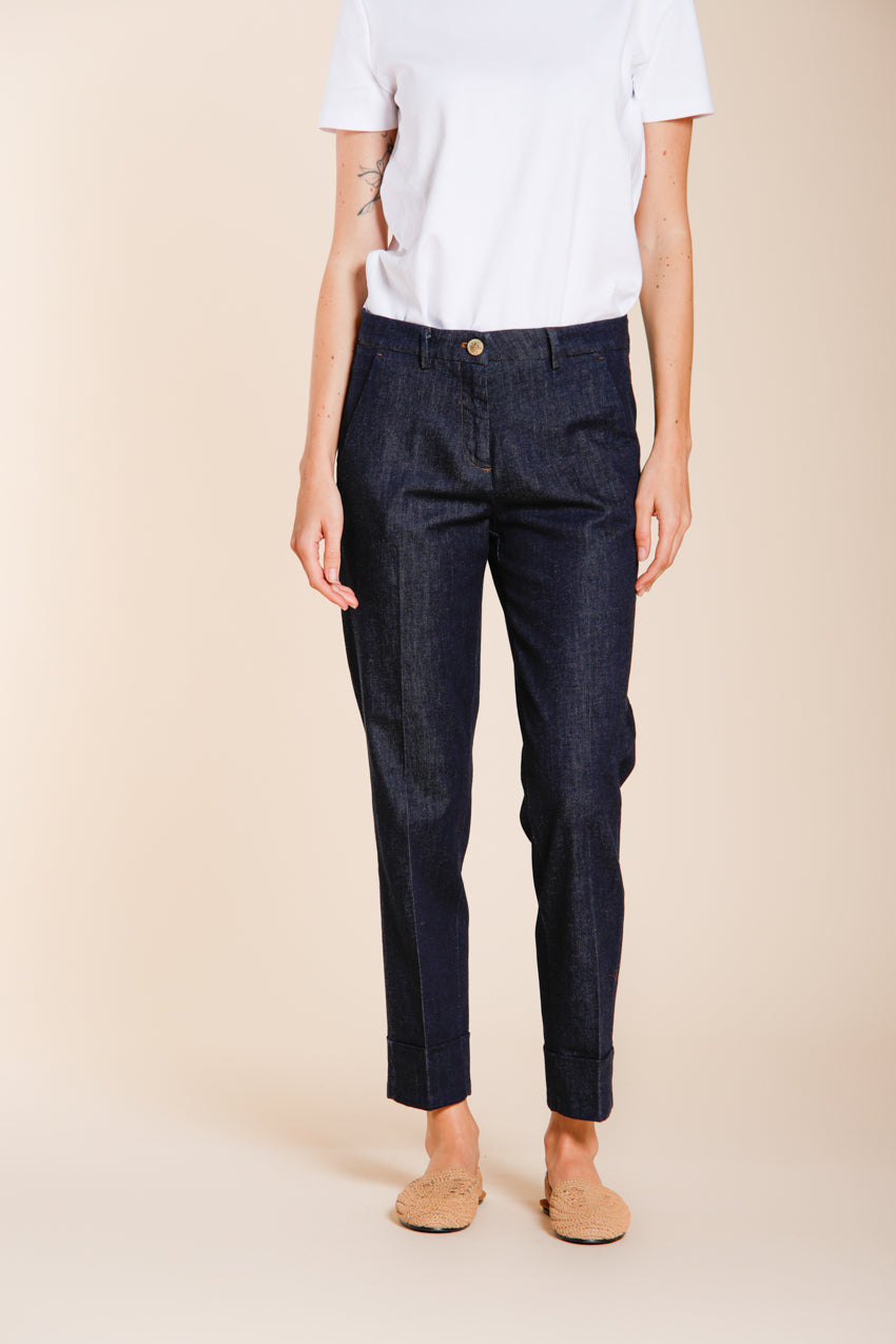 New York Carrot pantalone chino donna in denim carrot fit