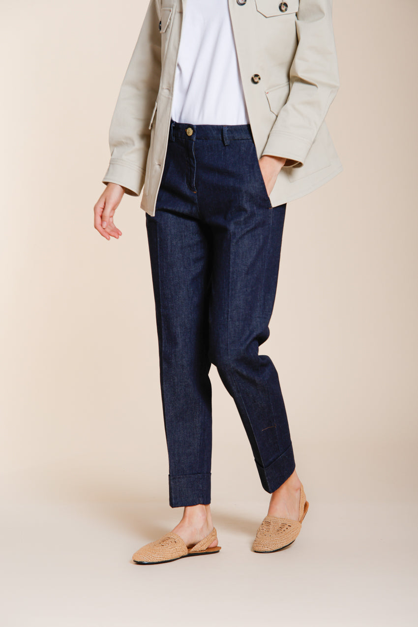 New York Carrot pantalone chino donna in denim carrot fit