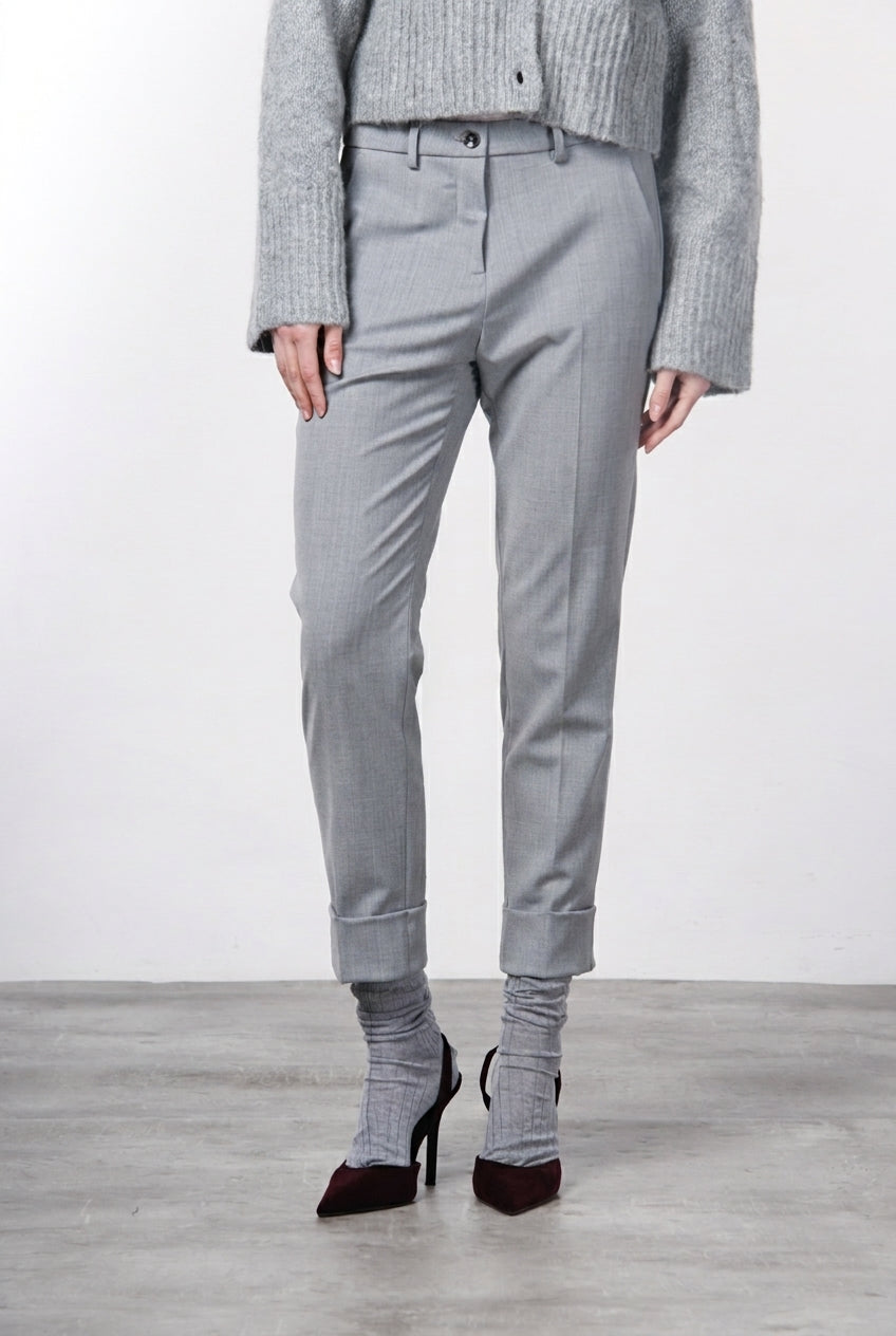 New York Carrot pantalone chino donna in lana carrot fit