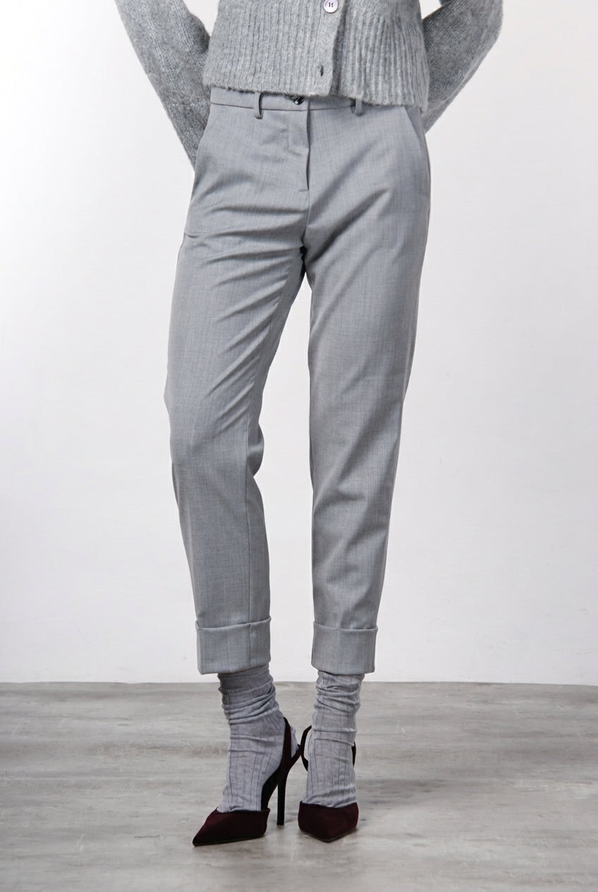 New York Carrot pantalone chino donna in lana carrot fit