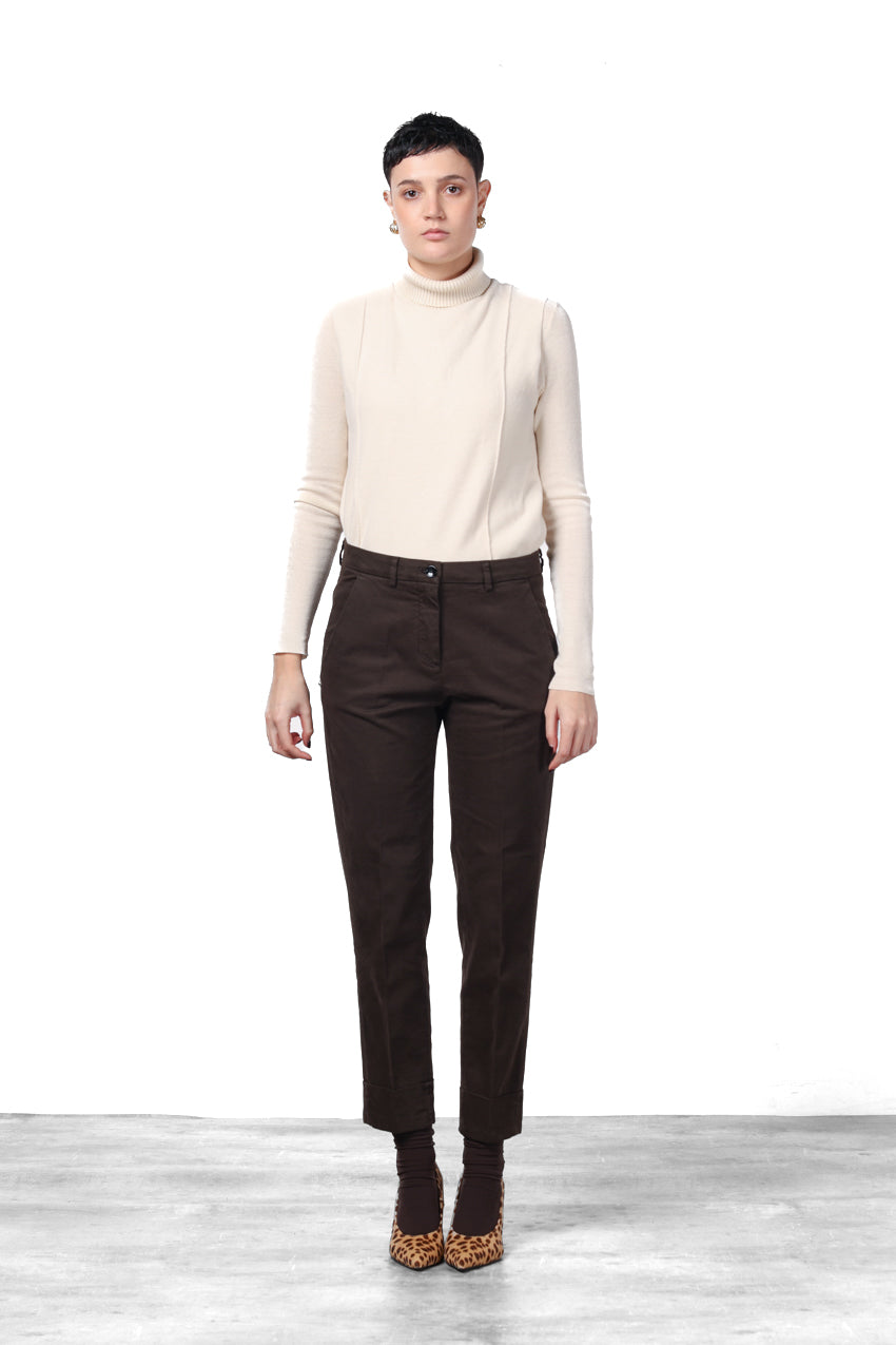 New York Carrot pantalone chino donna in raso carrot fit ①