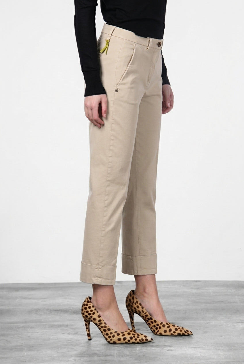 New York Carrot Chinohose für Damen aus Satin mit carrot fit ①